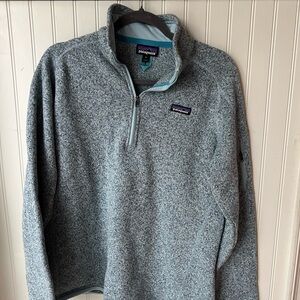 Patagonia Heather Light Blue Quarter-Zip Fleece Pullover